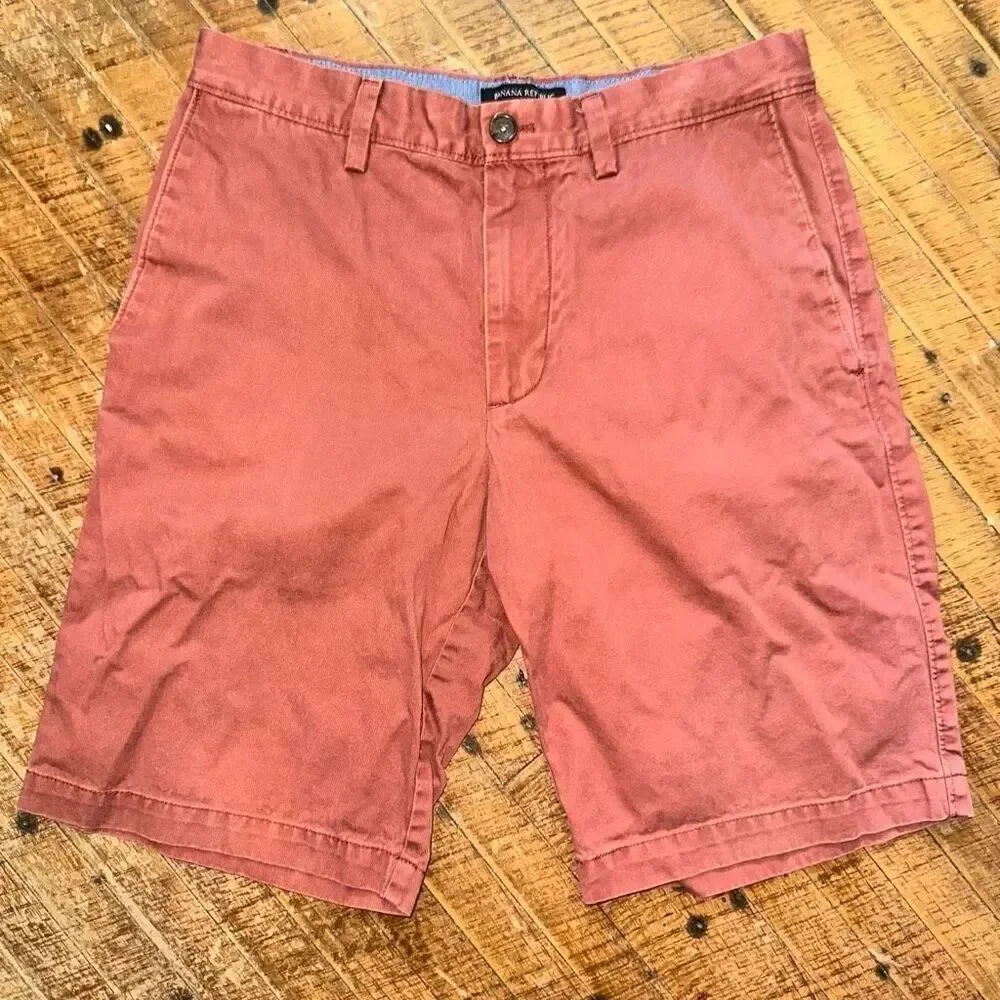 Banana Republic flat front rust Emerson 30 business casual shorts